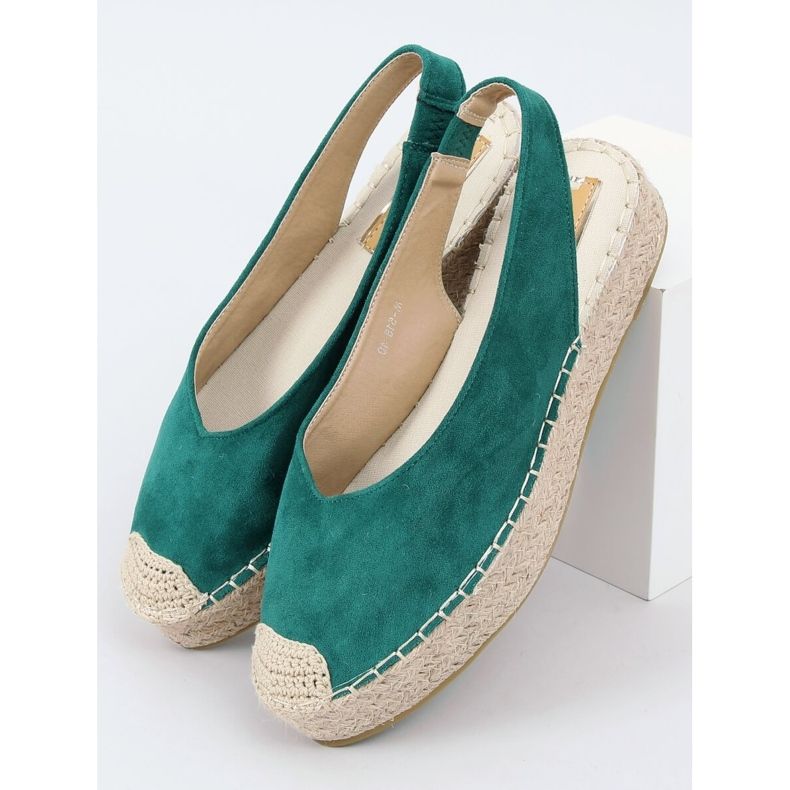 Zelené espadrilky s otevřenými podpatky M-518 Green zelená 1