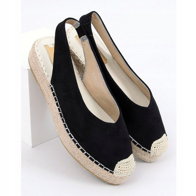Černé espadrilky M-518 s otevřenými podpatky černý 1