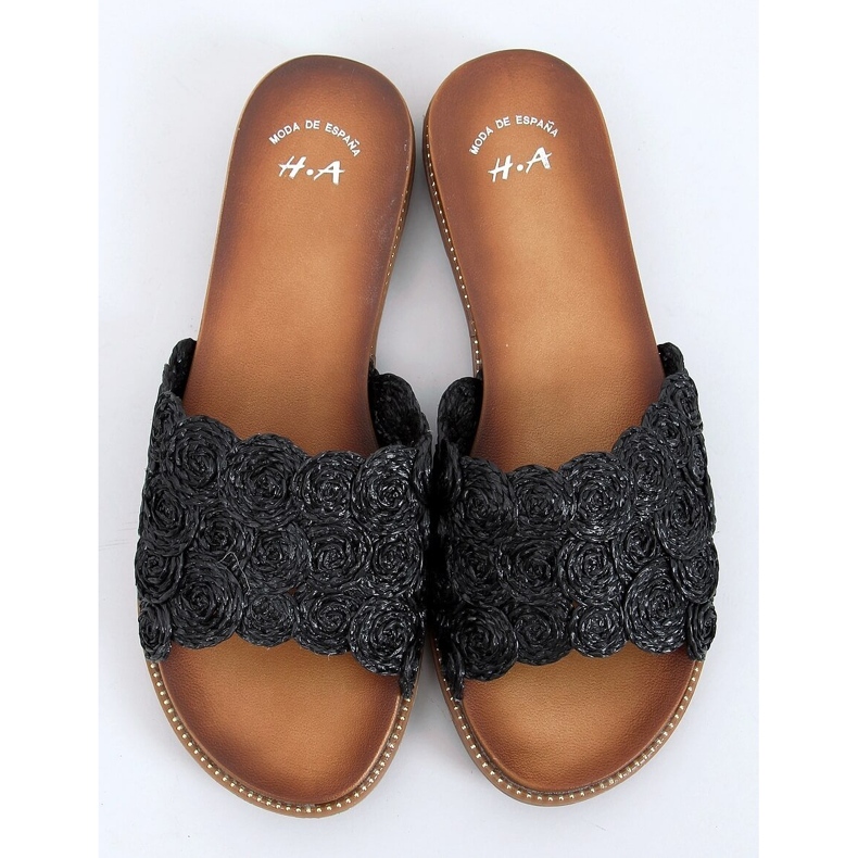 Černé dámské černé pantofle H006 Black černá 1