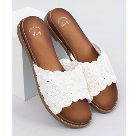 Bílé dámské pantofle H006 Blanco bílý 1