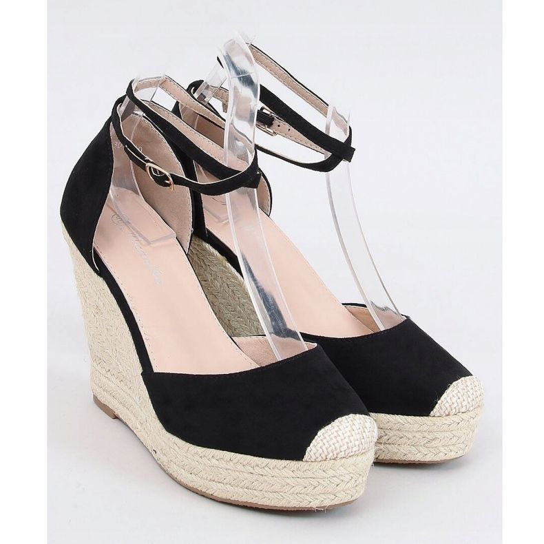 Černé espadrilky na klínové patě 3010 Black černý 1