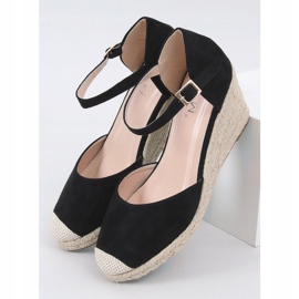Černé espadrilky na klíncích 77-199 černé černý 1