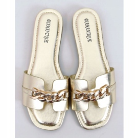 Zlaté pantofle HY23-01 se řetízkem zlatý 1