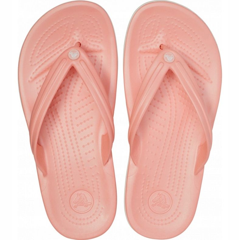 Dámské pantofle Crocs Crocband Flip světle růžové a bílé 11033 6KP růžový 2