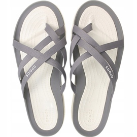 Dámské pantofle Crocs Swiftwater Webbing Flip W světle šedá 205479 Oct. 2