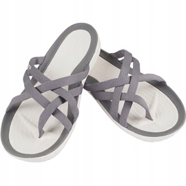 Dámské pantofle Crocs Swiftwater Webbing Flip W světle šedá 205479 Oct. 1