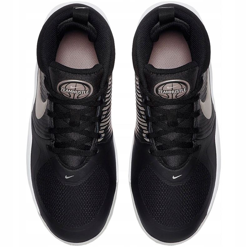 Dětské boty Nike Team Hustle D 9 černo-šedobílé AQ4224 001 černý černý 1