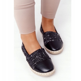 EVE Elegantní dámské černé espadrilky Be My Love béžový černý 1