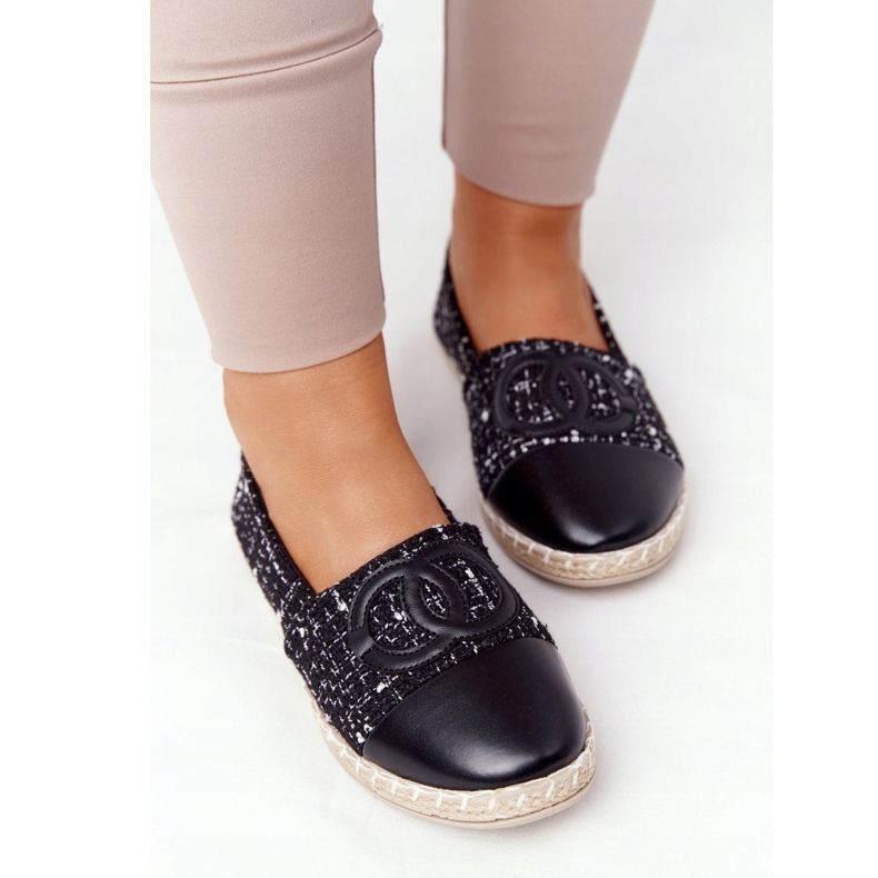 EVE Elegantní dámské černé espadrilky Be My Love béžový černý 1