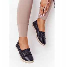 EVE Elegantní dámské černé espadrilky Be My Love béžový černý 2
