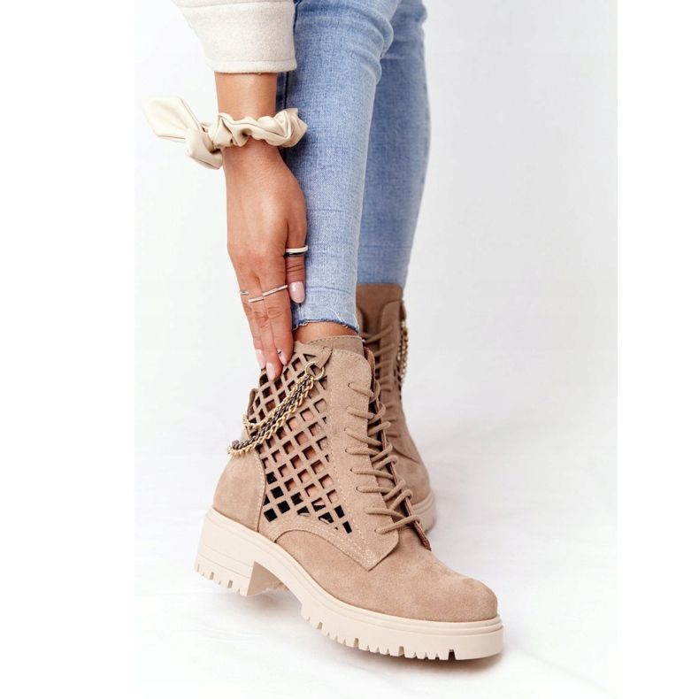 Prolamované boty Workery Lewski Shoes 3030-0 Sand hnědý 2