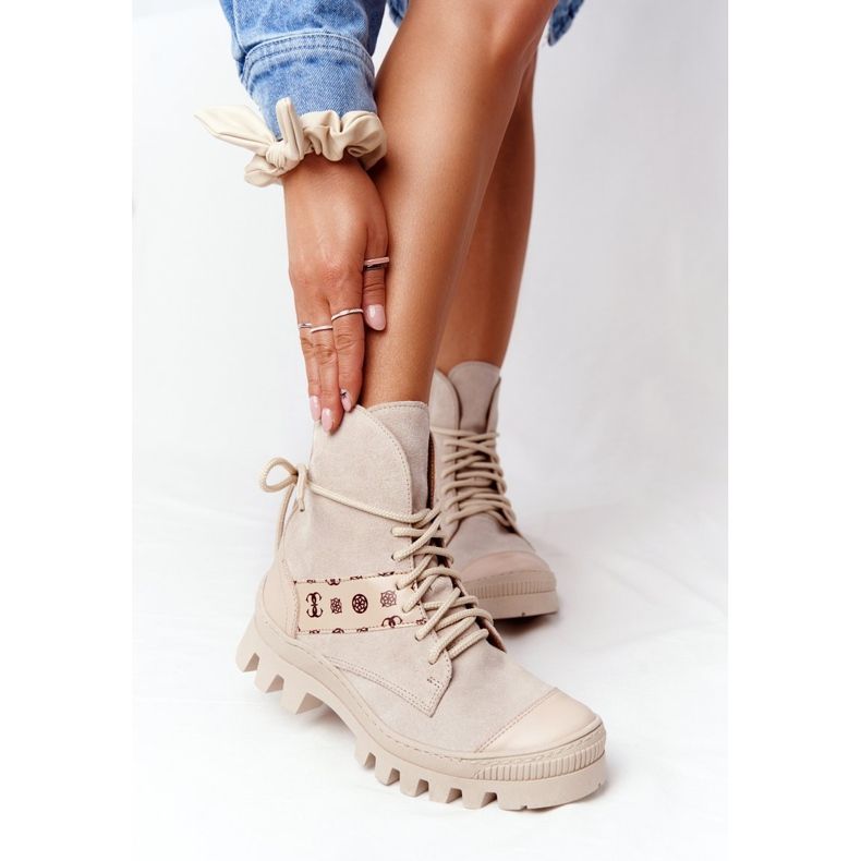 Semišové boty Workery Lewski Shoes 2942-0 Light Beż béžový 2