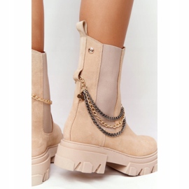 Lewski Shoes Boty Suede Sztyblety Workery Lewski 2998-0 Sand béžový vícebarevný 2