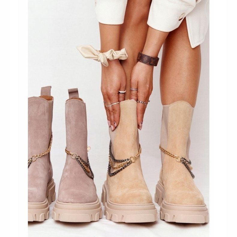 Lewski Shoes Boty Suede Sztyblety Workery Lewski 2998-0 Sand béžový vícebarevný 1