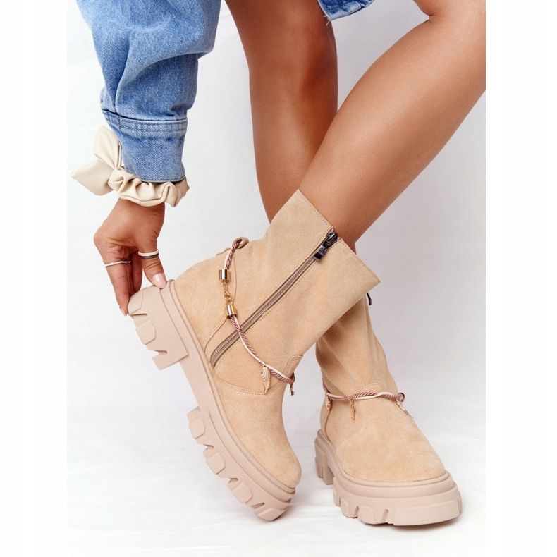 Semišové boty Workery Lewski Shoes 3006-0 Sand béžový vícebarevný 2