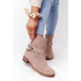 Prolamované jarní boty Lewski Shoes 2905-0 béžová béžový 2