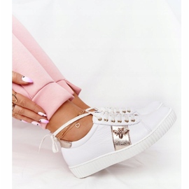 Dámské kožené tenisky Lewski Shoes 2786-0 bílé a zlaté bílý zlatý 1