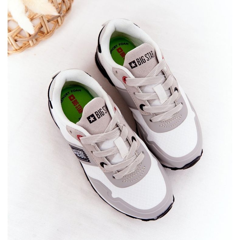 Dětská sportovní obuv Paměťová pěna Big Star HH374168 bílá bílý 1 Dětská sportovní obuv Paměťová pěna Big Star HH374168 bílá bílý 1