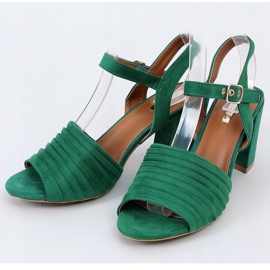 Zelené sandály na vysokém podpatku 1L-19267 Green zelená 1