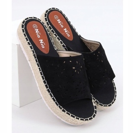 Černé prolamované espadrilky 99-62A černé černá 1