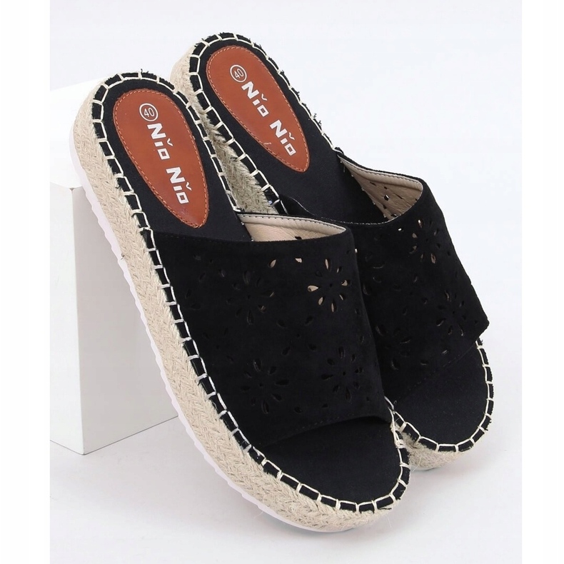 Černé prolamované espadrilky 99-62A černé černý 1