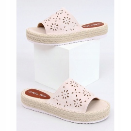Béžové prolamované pantofle espadrilky 99-62A Béžové béžový 1 Béžové prolamované pantofle espadrilky 99-62A Béžové béžový 1
