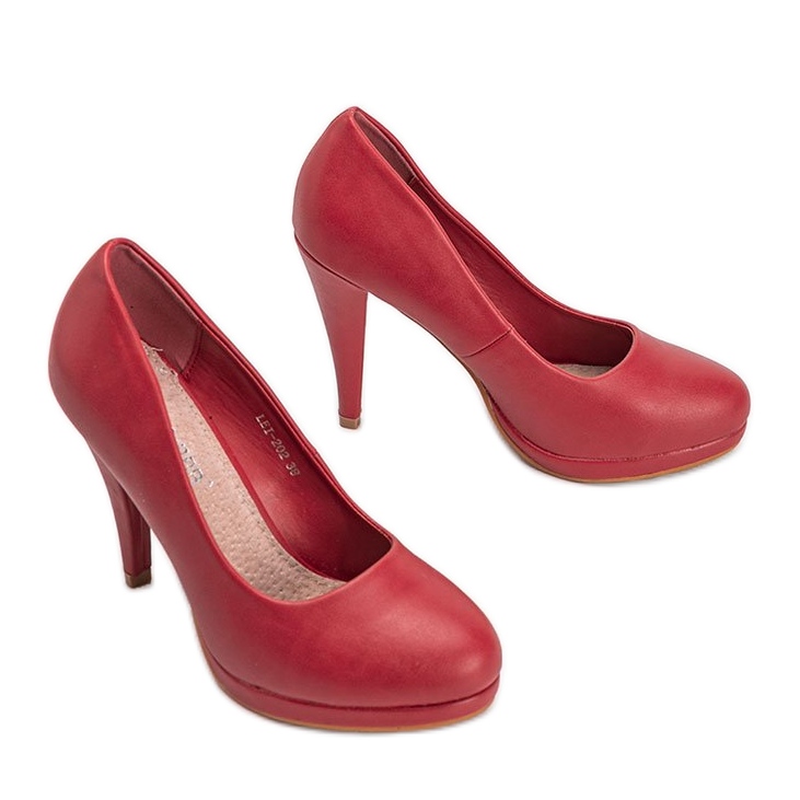 Červené lodičky z ekokůže na platformě Liana 2