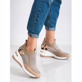 ARTIKER Nazouvací tenisky Moro Print hnědý 1