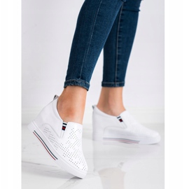 Filippo Kožené klínové boty bílý 1