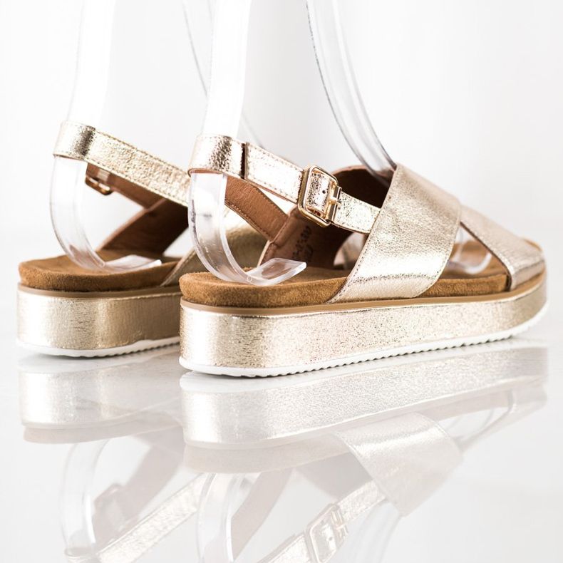 Goodin Zlaté sandály na platformě zlatý 1