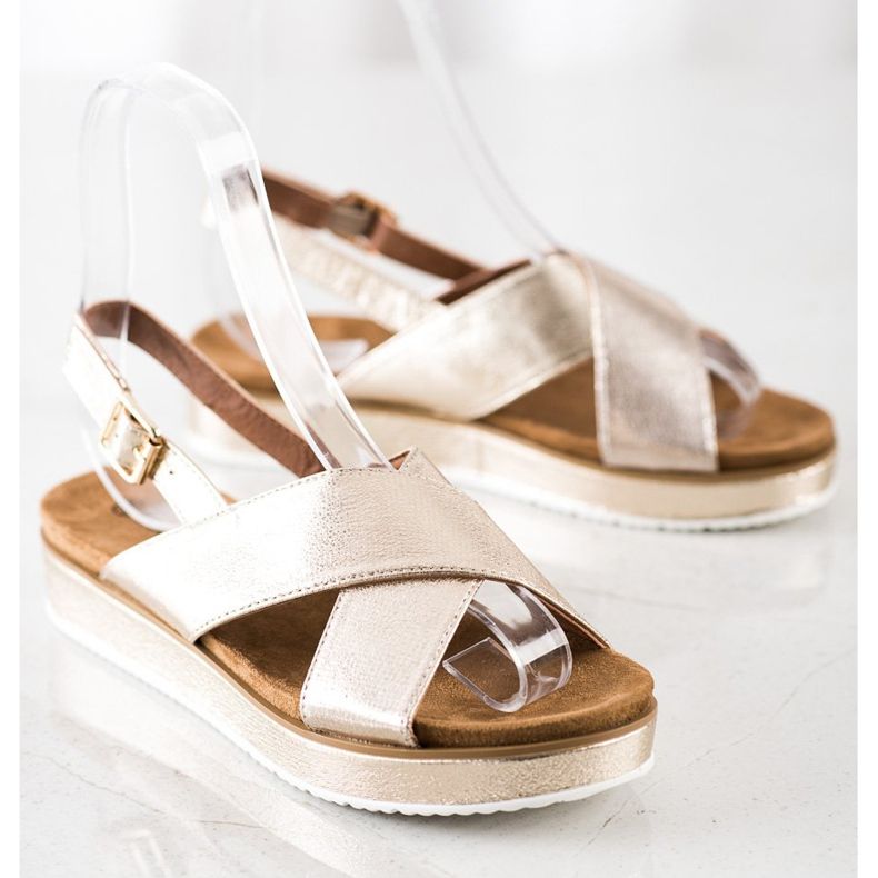 Goodin Zlaté sandály na platformě zlatý 2