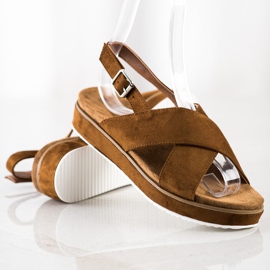 Goodin Hnědé Sandály Na Platformě hnědý 2 Goodin Hnědé Sandály Na Platformě hnědý 2