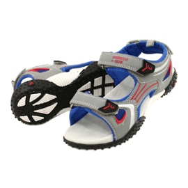 American Club Kožená kožená insert šedé sandály Američan šedá 2