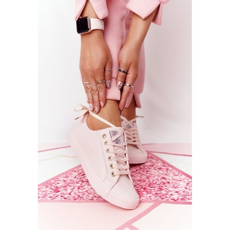 Dámské ekologické kožené tenisky Cross Jeans HH2R4004C růžové růžový 2