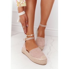 MSMG Espadrilles On The Straw Platform Beige Bali béžový 2