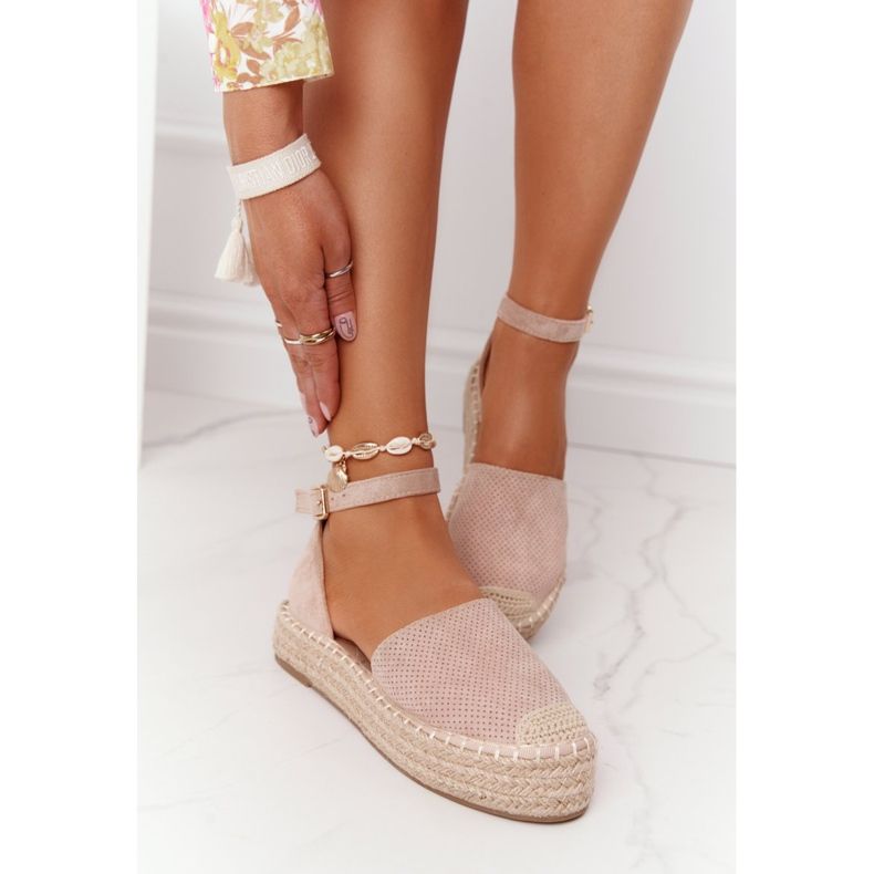 MSMG Espadrilles On The Straw Platform Beige Bali béžový 2