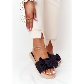 MSMG Černé pantofle Andrea s mašlí béžový černá 1