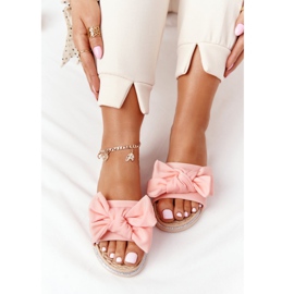 MSMG Gumové pantofle s mašlí Andrea Coral béžový vícebarevný růžový 1