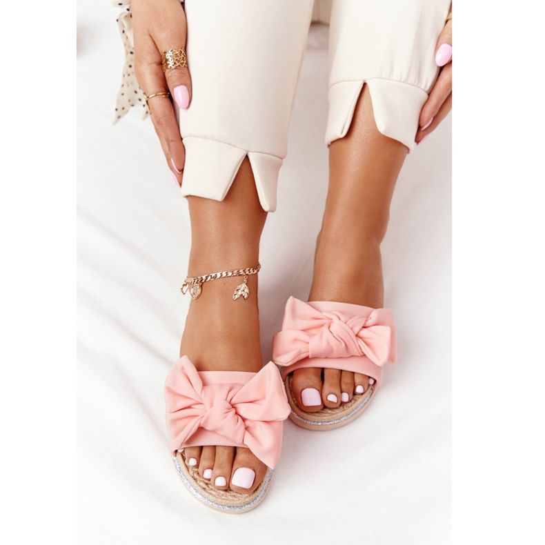 MSMG Gumové pantofle s mašlí Andrea Coral béžový vícebarevný růžový 1