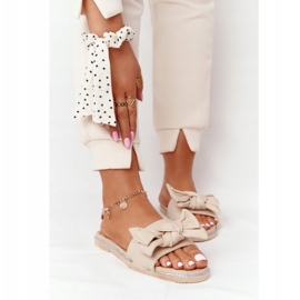 MSMG Andrea Béžové gumové pantofle s mašlí béžový 2