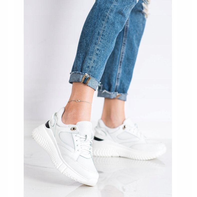 Weide Bílé tenisky s třpytkami bílý 1