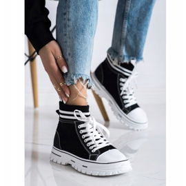 SHELOVET Módní nazouvací tenisky černá 1