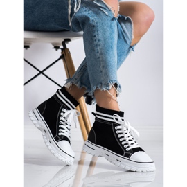 SHELOVET Módní nazouvací tenisky černá 2