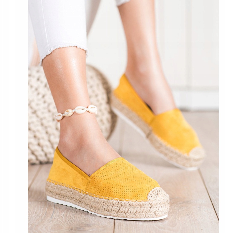 Seastar Prolamované espadrilky se semišem žluť 2
