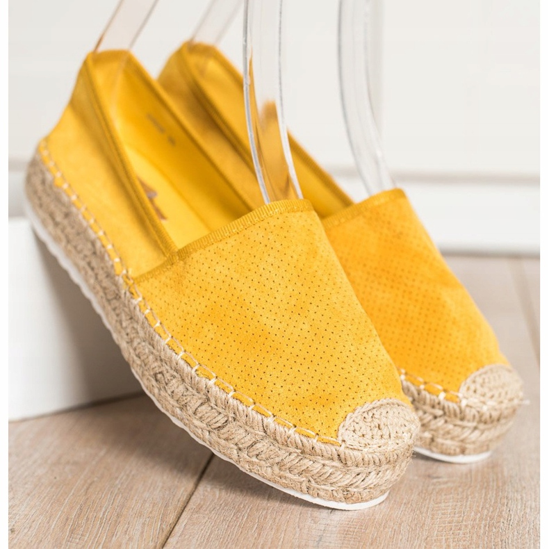 Seastar Prolamované espadrilky se semišem žluť 1