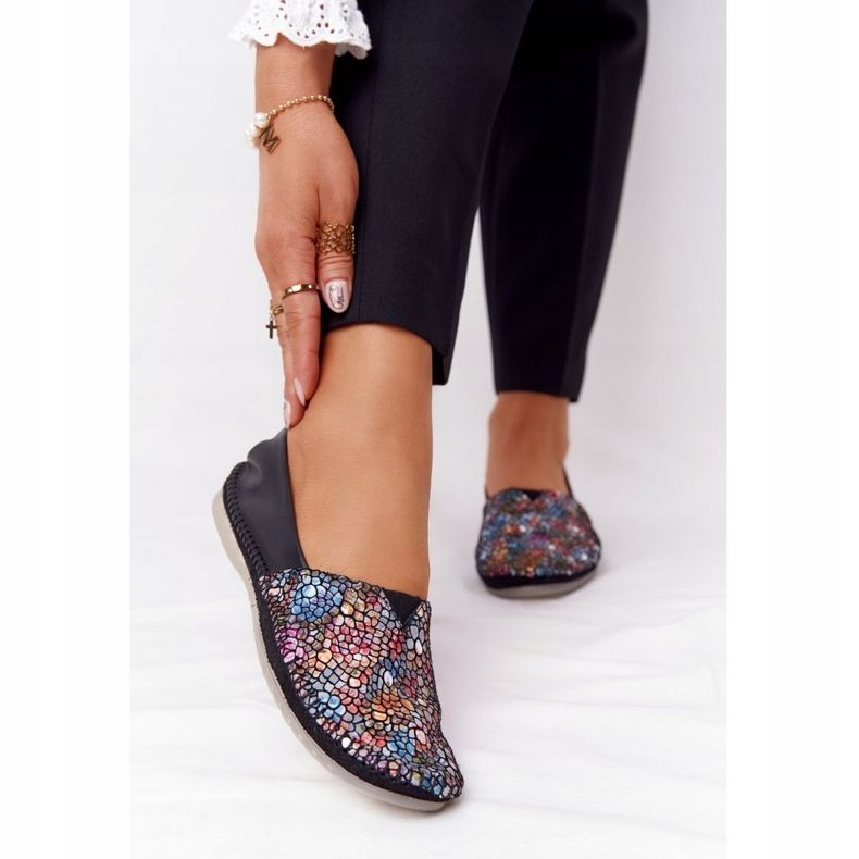 Dámská kožená Maciejka 01930-87 černé balerínky černá vícebarevný 1