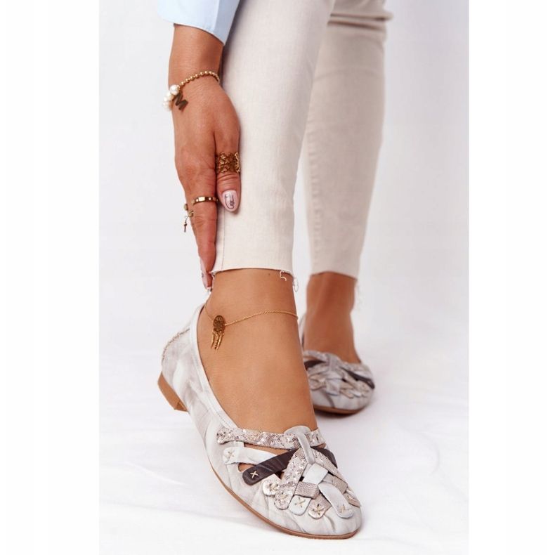 Dámské kožené balerínky Maciejka 01358-44 Dirty Beige béžový 2