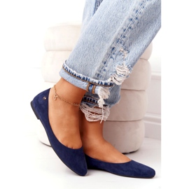 Semišové balerínky Sergio Leone BL622 Navy blue námořnická modř 2