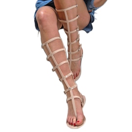 Lu Boo Béžové sandály High Romans japonská Harona béžový 1