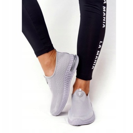 PS1 Dámské sportovní boty nazouvací šedé, které jsou strečové šedá 3